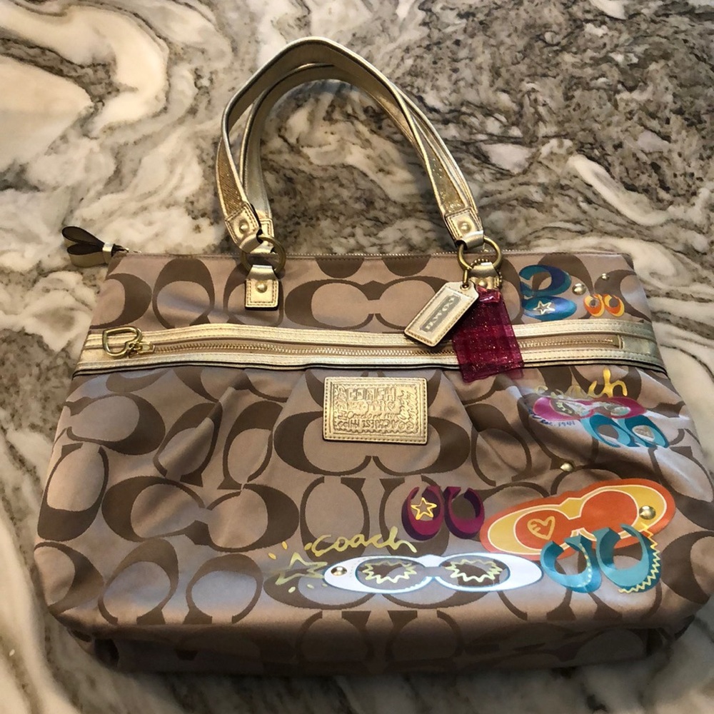 Coach Poppy Tote Gold